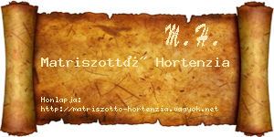 Matriszottó Hortenzia névjegykártya
